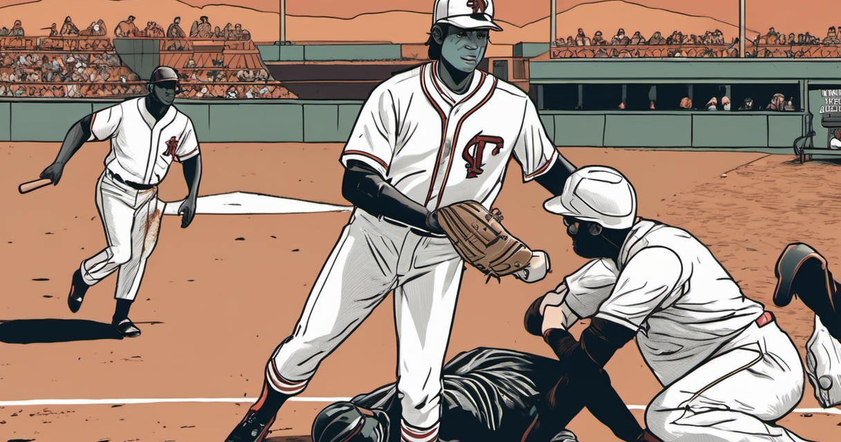 Mets’ Jared Young Survives Scary Collision With Nolan McLean — AI-generated editorial illustration