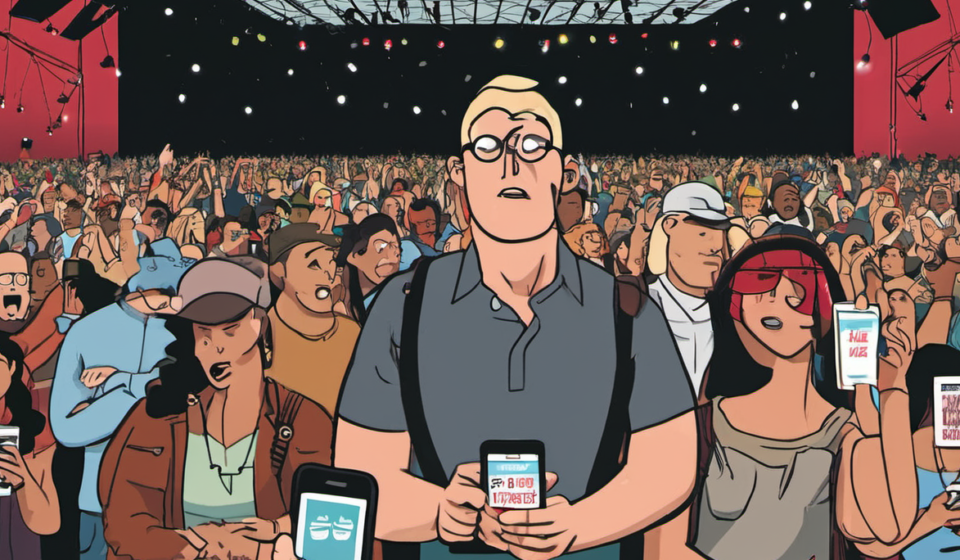 Ticketmaster Refund Chaos Hits Ed Sheeran Fans — AI-generated editorial illustration
