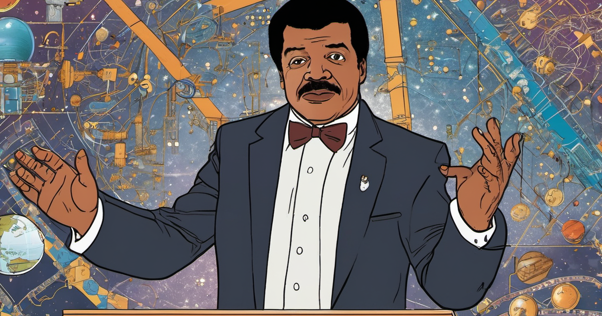 Neil deGrasse Tyson Urges Calm on AI Fears, Highlights Benefits — AI-generated editorial illustration
