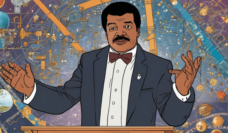 Neil deGrasse Tyson Urges Calm on AI Fears, Highlights Benefits — AI-generated editorial illustration