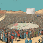 Sen. Fetterman Critiques Macklemore’s ‘Free Palestine’ Shout at Concert — AI-generated editorial illustration
