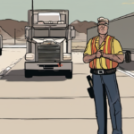 Sikh Truck Driver Survives 17 Stabs at Wyoming Rest Stop — AI-generated editorial illustration