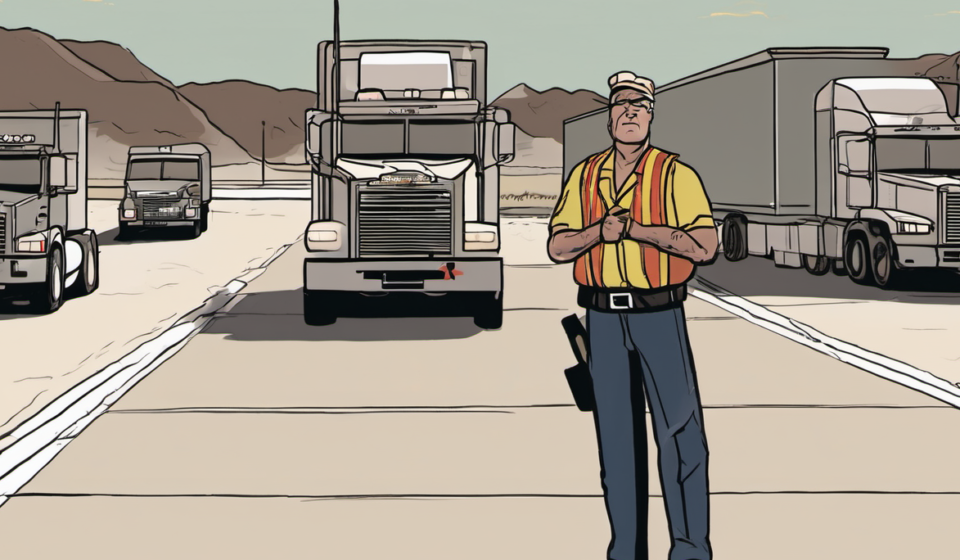 Sikh Truck Driver Survives 17 Stabs at Wyoming Rest Stop — AI-generated editorial illustration