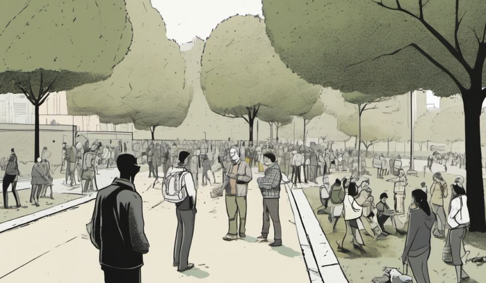 Tech That Pulls You Out of Your Phone and Into Local Life — AI-generated editorial illustration