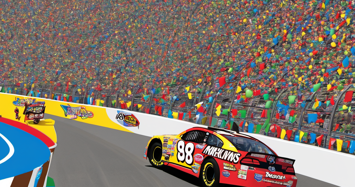 Ty Gibbs Honors Kyle Busch with M&M Paint Scheme at Bristol — AI-generated editorial illustration