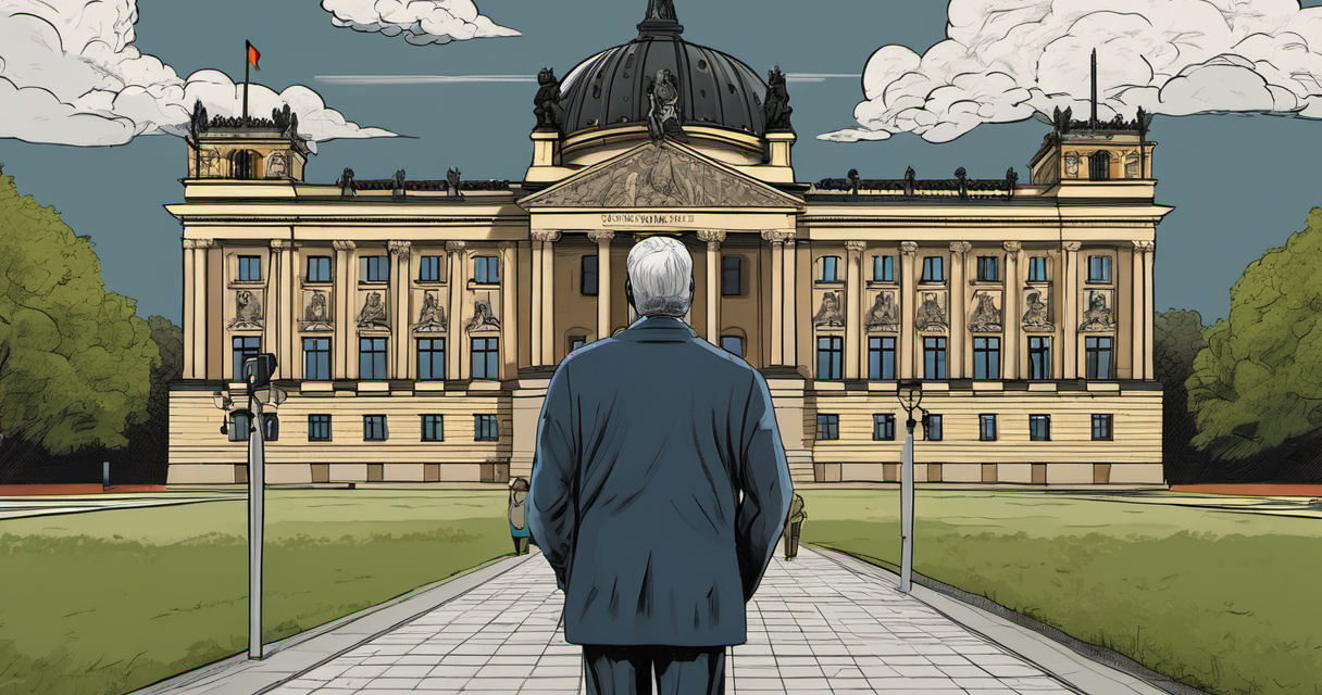 German Chancellor Faces Crisis as Far‑Right AfD Gains Momentum — AI-generated editorial illustration