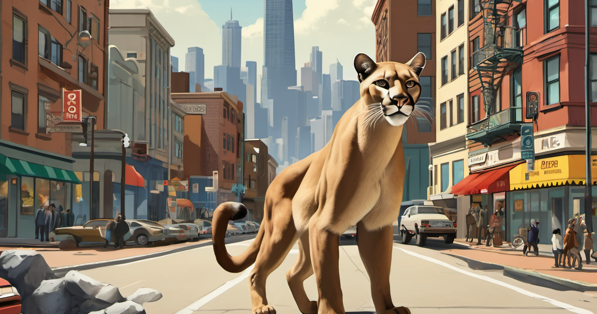 Mountain Lion Chased and Captured on San Francisco Streets — AI-generated editorial illustration