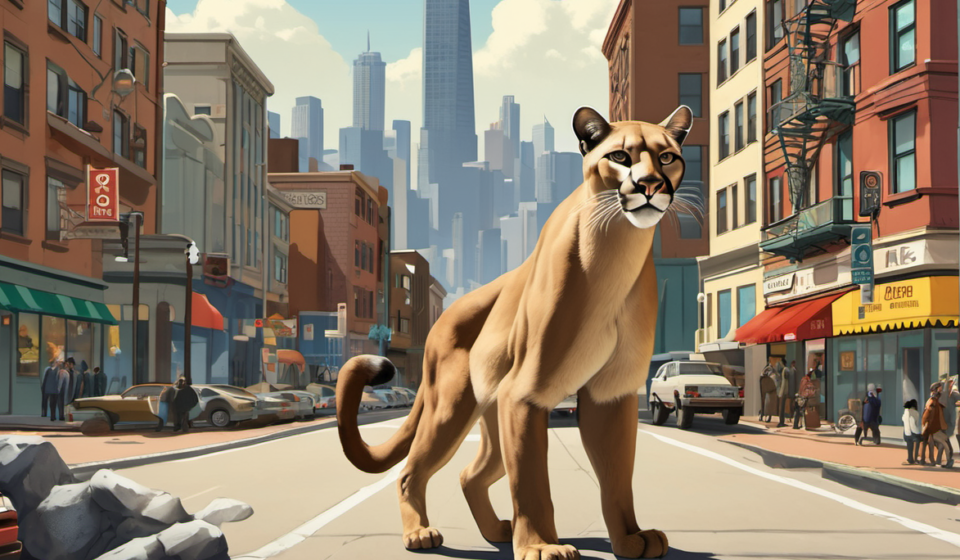 Mountain Lion Chased and Captured on San Francisco Streets — AI-generated editorial illustration
