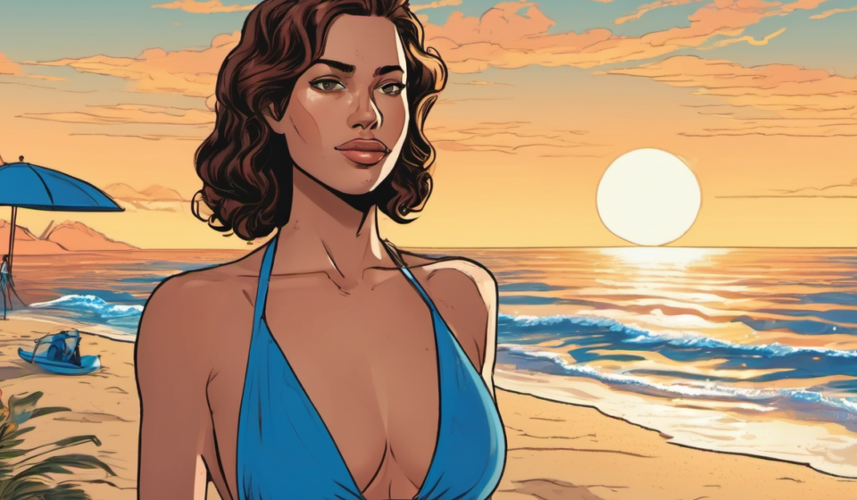 Kaliii Turns Heads in Blue Swimwear for Thirsty Thursday — AI-generated editorial illustration