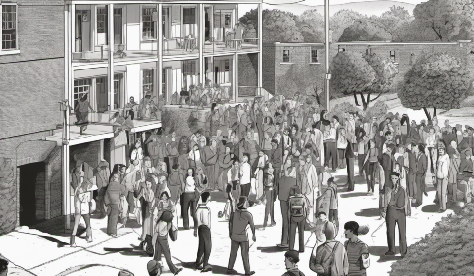 York College Students Attacked During Street Takeover — AI-generated editorial illustration