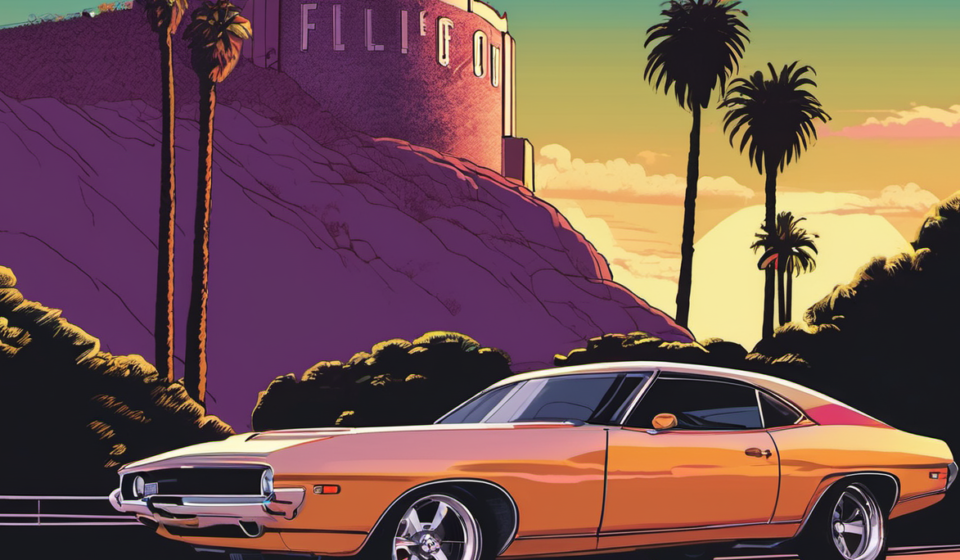 Fast & Furious Ride Lights Up Hollywood Sign in New Universal Studio Attraction — AI-generated editorial illustration
