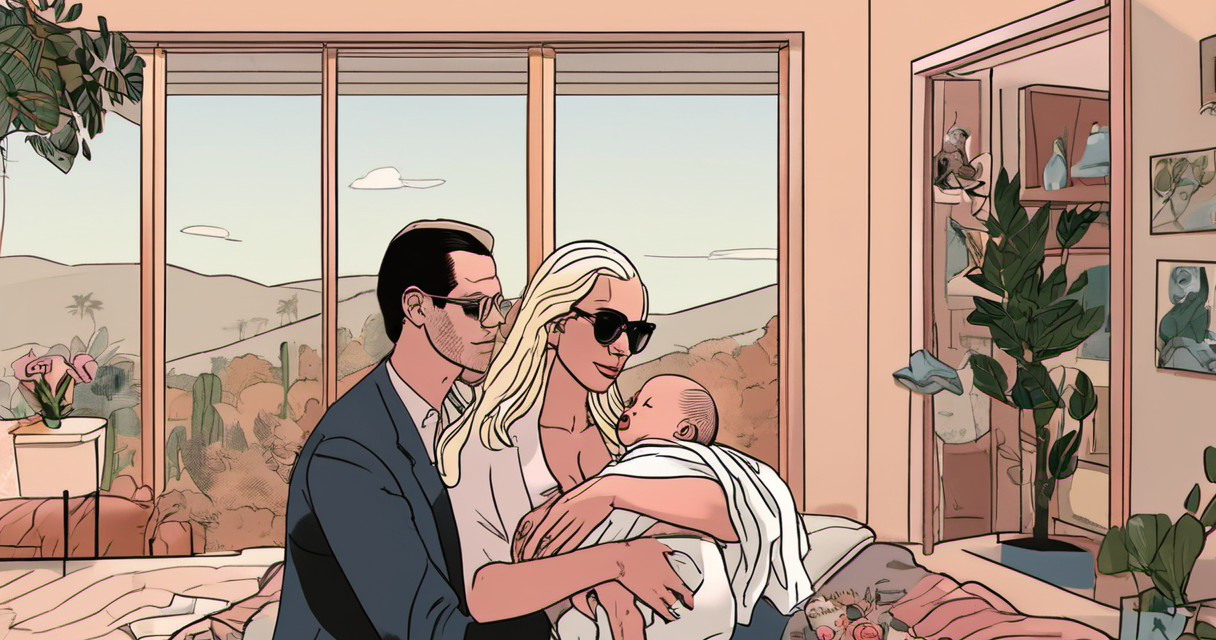 Lady Gaga and Michael Polansky Welcome Daughter Rose via Surrogate — AI-generated editorial illustration