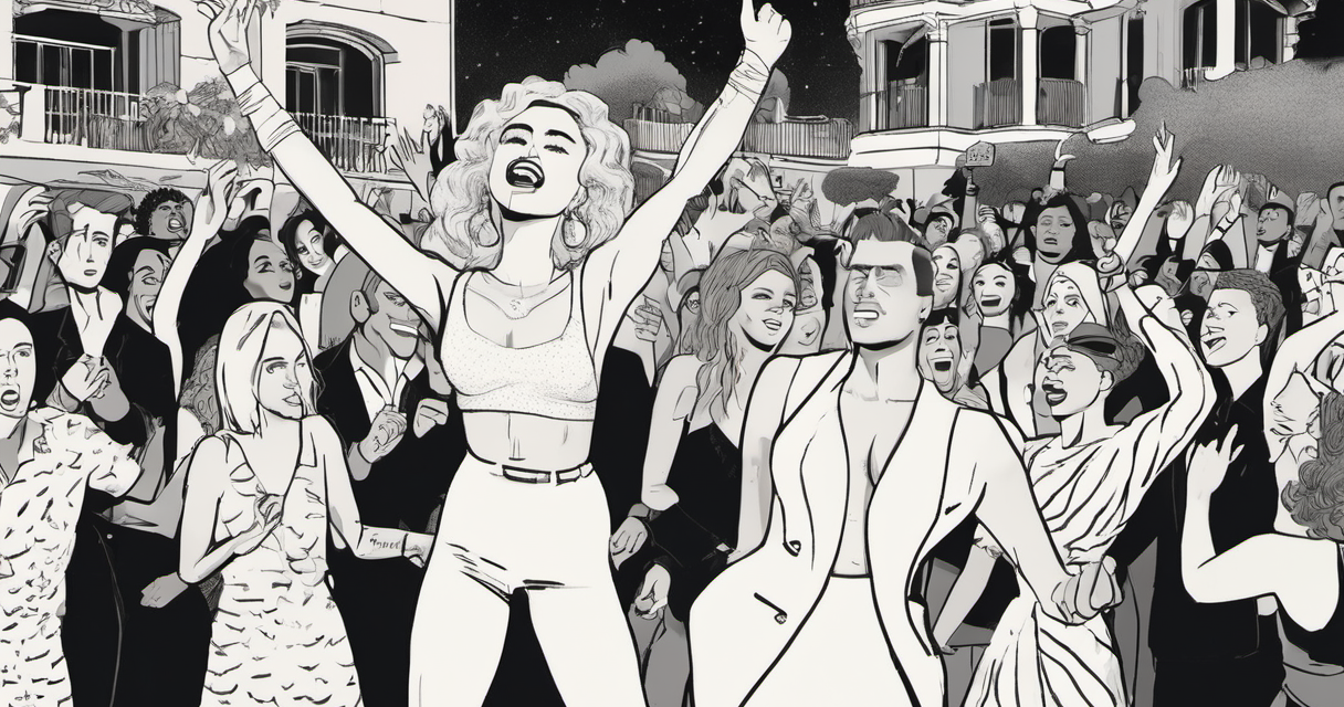 Miley Cyrus Rocks Chateau Marmont With Fans at Album Release Bash — AI-generated editorial illustration