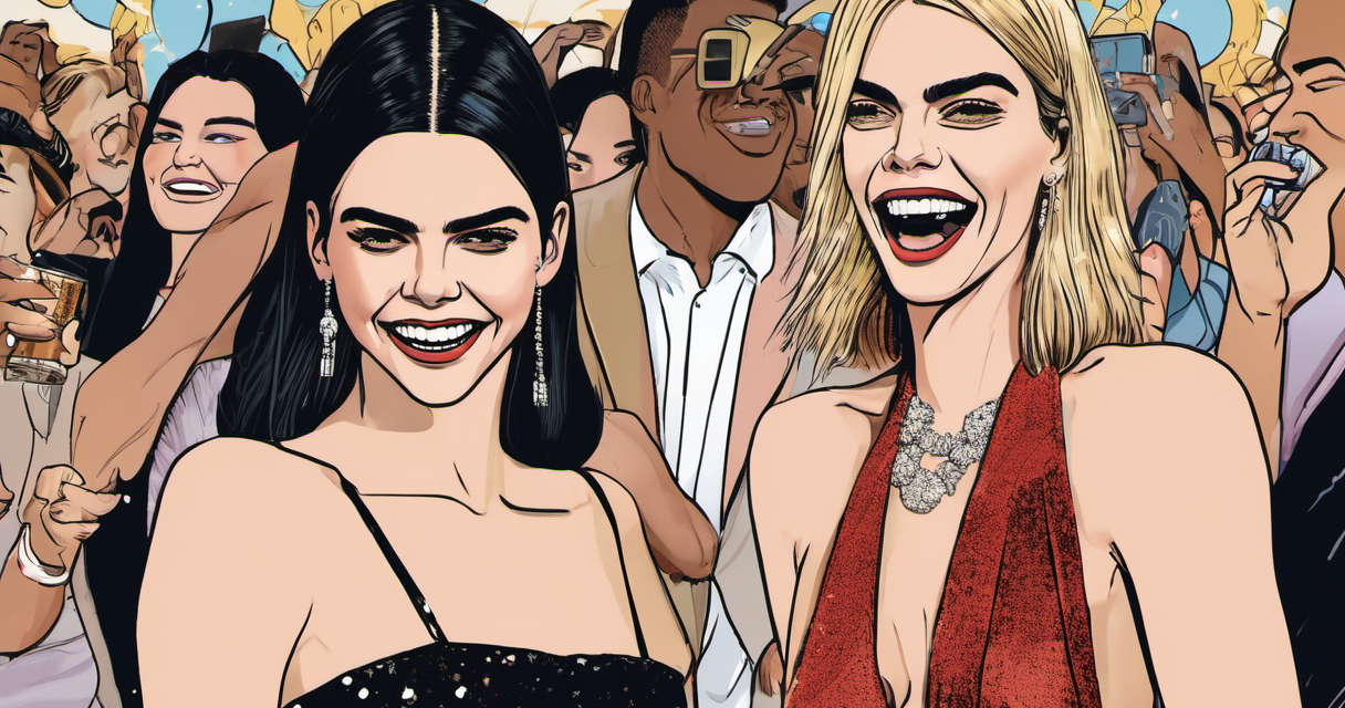 Kendall Jenner Dismisses Rumors, Jokes About Sleeping With Cara Delevingne — AI-generated editorial illustration