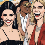 Kendall Jenner Dismisses Rumors, Jokes About Sleeping With Cara Delevingne — AI-generated editorial illustration