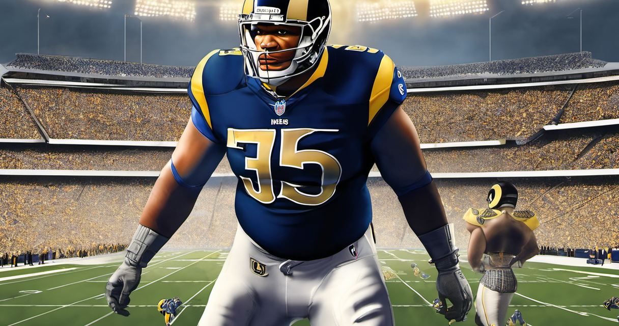 Aaron Donald Set to Return for Rams’ Home Opener vs. Giants — AI-generated editorial illustration