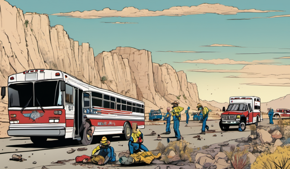 Cody Rhodes’ Tour Bus Involved in Texas Accident Before SmackDown — AI-generated editorial illustration