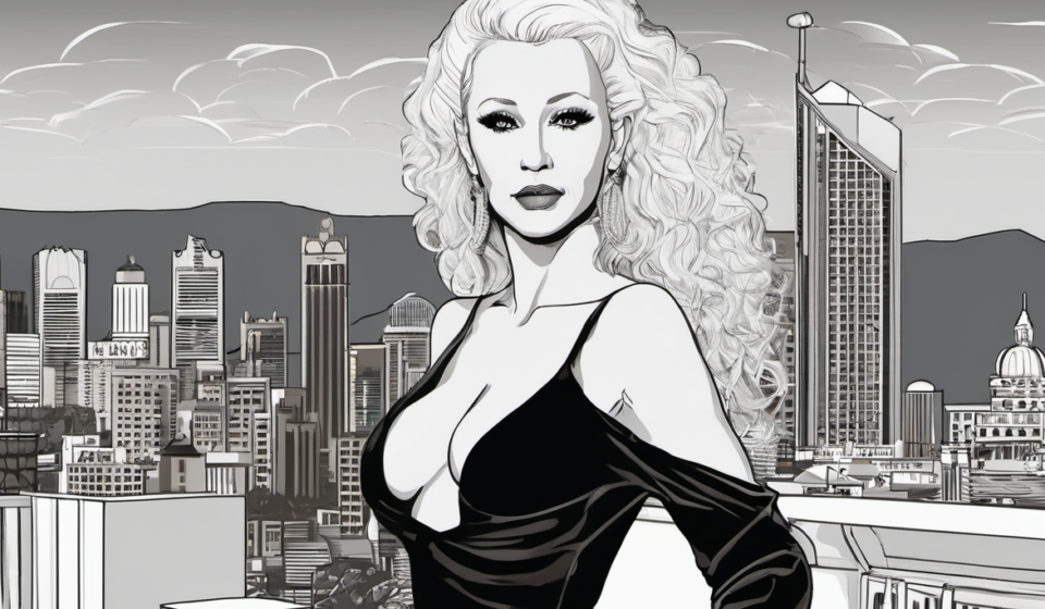 Christina Aguilera Shines in Bold Black Dress at Monaco Gala — AI-generated editorial illustration