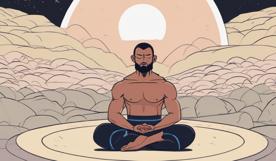 Big E Shares How Daily Meditation Helped Him Beat Depression — AI-generated editorial illustration