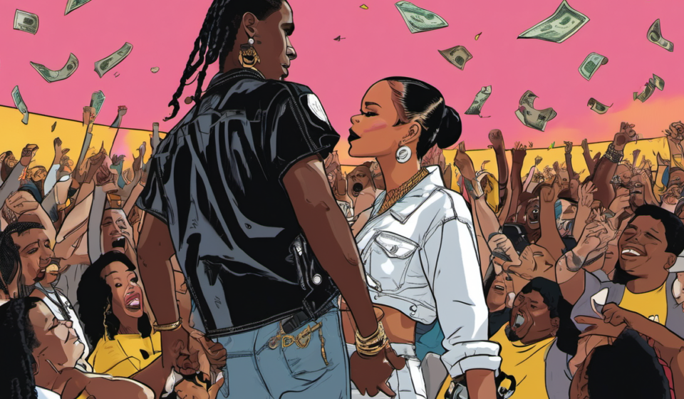 A$AP Rocky Turns Copenhagen Concert Into Family Surprise — AI-generated editorial illustration