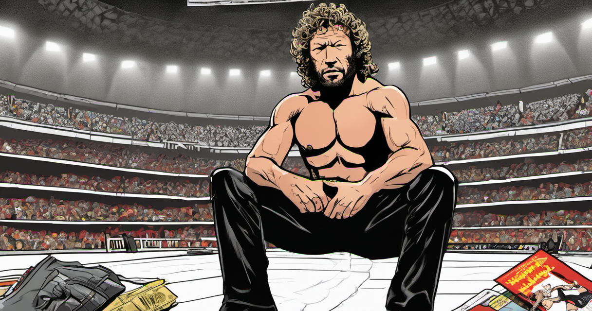 Kenny Omega Reflects on Aging and AEW Future Post-All In — AI-generated editorial illustration