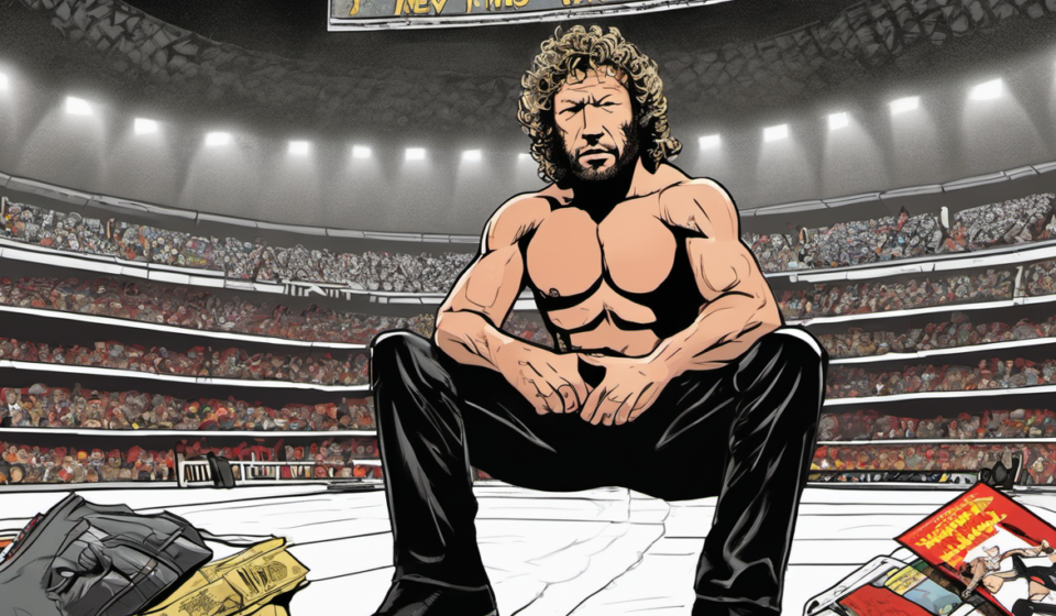 Kenny Omega Reflects on Aging and AEW Future Post-All In — AI-generated editorial illustration