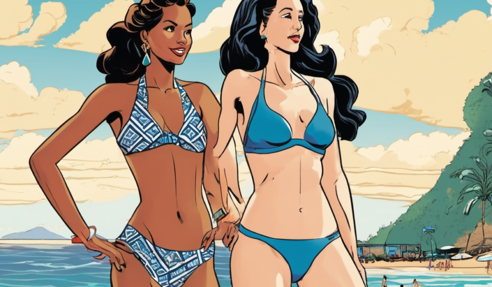 Paige VanZant and Tana Mongeau Show Off Beach Buns in Summer Splash — AI-generated editorial illustration