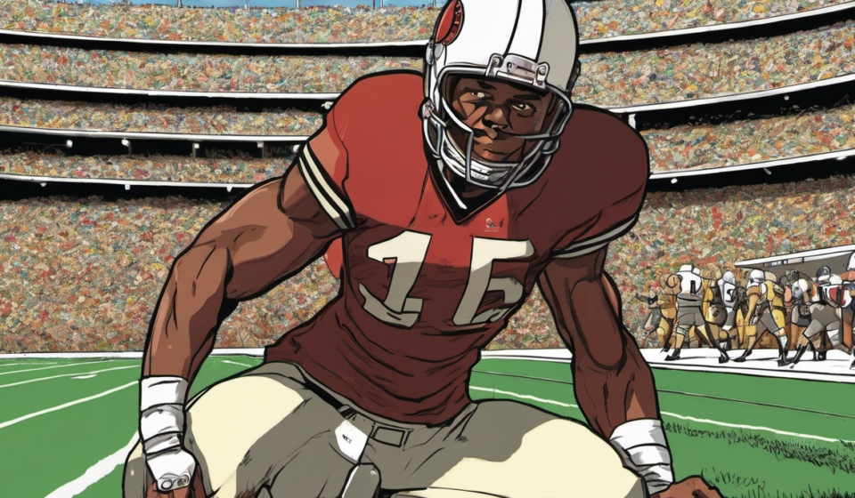Jeremiah Smith Sets New Ohio State Receiving Yard Record — AI-generated editorial illustration