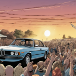 Celine Dion Sings Barefoot on BMW Roof After Paris Concert — AI-generated editorial illustration