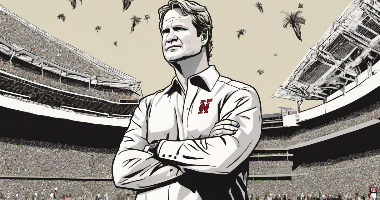 Lane Kiffin: The Most Polarizing Coach in College Football History — AI-generated editorial illustration
