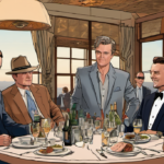 Gov. Newsom Dines with DiCaprio, De Niro, and Maguire at Malibu’s Nobu — AI-generated editorial illustration