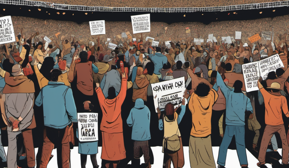 Ed Sheeran’s Philly Show Draws Pro‑Palestine Protestors — AI-generated editorial illustration