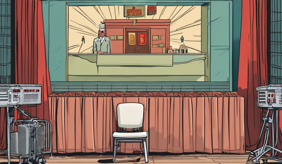 Carrot Top’s Las Vegas Show Canceled After Hospitalization — AI-generated editorial illustration