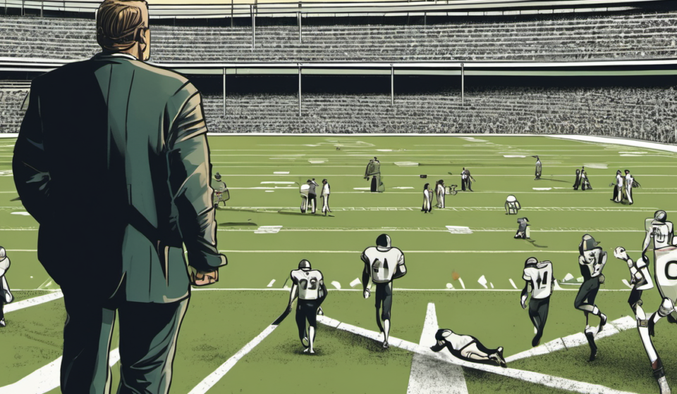 Steve Belichick Resigns as NC Defensive Coordinator: A Timeline — AI-generated editorial illustration