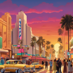 Hollywood’s Sunset Spectacle: Celebs Capture the Golden Hour — AI-generated editorial illustration