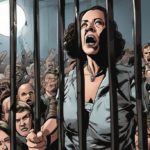 Elayna Black Reflects on the Gruesome Steel Cage Battle at TNA Lockdown — AI-generated editorial illustration