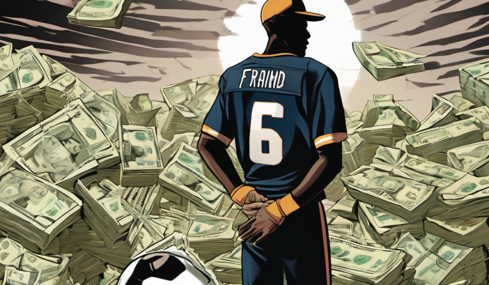 Travis Kelce Named Victim in Multimillion-Dollar Ponzi Scheme — AI-generated editorial illustration