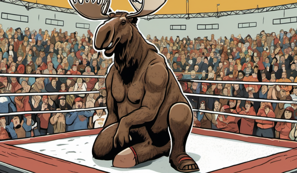 Moose Keeps Options Open: Offers From Every Wrestling Company — AI-generated editorial illustration