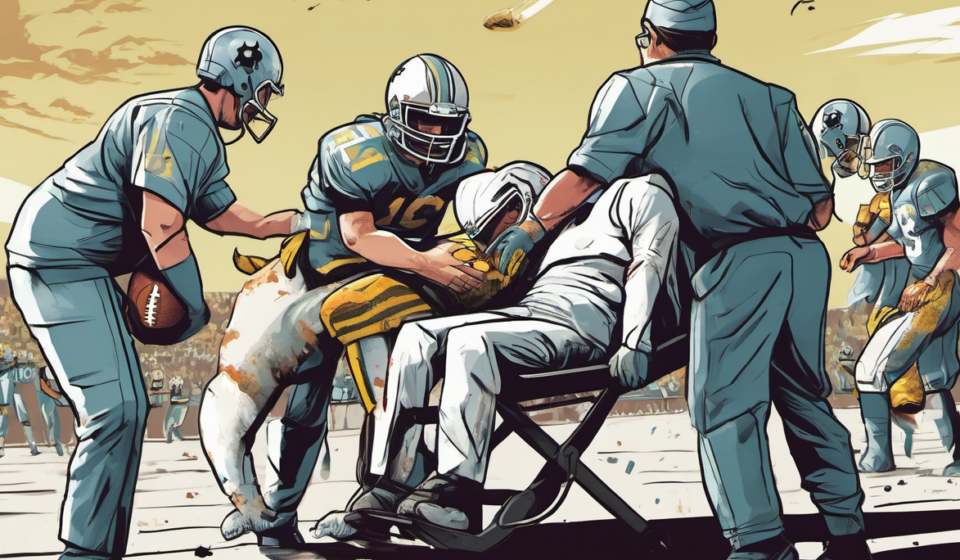 Packers WR Jayden Reed Carted Off After Head Injury vs. Jets — AI-generated editorial illustration
