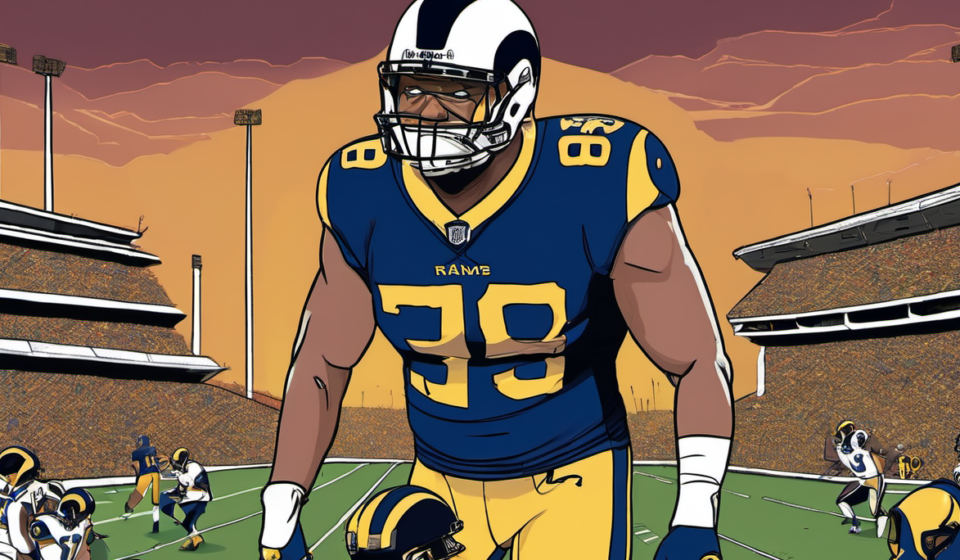 Rams Set Aaron Donald to Start Monday Night vs. Giants — AI-generated editorial illustration