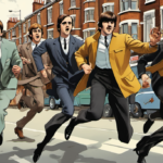Beatles Biopic Stars Recreate Iconic 'A Hard Day's Night' Opening — AI-generated editorial illustration